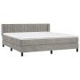 Cama box spring con colchón terciopelo gris claro 160x200 cm de vidaXL, Camas y somieres - Ref: Foro24-3131087, Precio: 491,0...