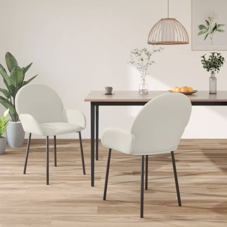 Sillas de comedor 2 unidades terciopelo crema en Sillas de comedor | Comprar online en Foru.es