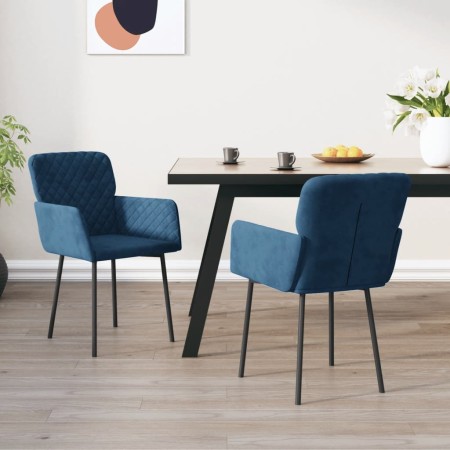 Sillas de comedor 2 unidades terciopelo azul en Sillas de comedor | Comprar online en Foru.es