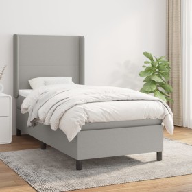 Cama box spring con colchón tela gris claro 80x200 cm de vidaXL, Camas y somieres - Ref: Foro24-3131225, Precio: 316,78 €, De...
