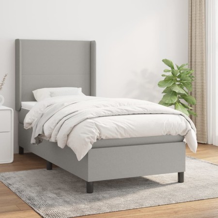Cama box spring con colchón tela gris claro 80x200 cm de vidaXL, Camas y somieres - Ref: Foro24-3131225, Precio: 316,78 €, De...