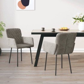 Sillas de comedor 2 unidades terciopelo gris claro en Sillas de comedor | Comprar online en Foru.es