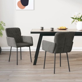 Sillas de comedor 2 unidades terciopelo gris oscuro en Sillas de comedor | Comprar online en Foru.es