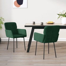 Sillas de comedor 2 unidades terciopelo verde oscuro en Sillas de comedor | Comprar online en Foru.es