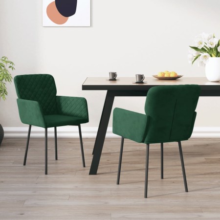Sillas de comedor 2 unidades terciopelo verde oscuro en Sillas de comedor | Comprar online en Foru.es