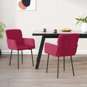 Sillas de comedor 2 unidades terciopelo rojo tinto en Sillas de comedor | Comprar online en Foru.es