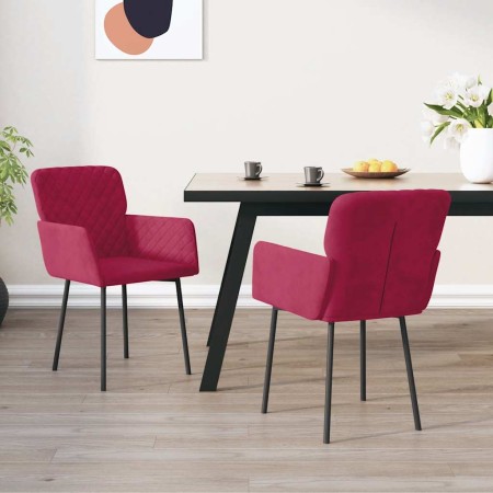 Sillas de comedor 2 unidades terciopelo rojo tinto en Sillas de comedor | Comprar online en Foru.es