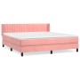 Cama box spring con colchón terciopelo rosa 180x200 cm de vidaXL, Camas y somieres - Ref: Foro24-3131098, Precio: 524,14 €, D...