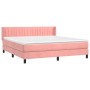 Cama box spring con colchón terciopelo rosa 180x200 cm de vidaXL, Camas y somieres - Ref: Foro24-3131098, Precio: 524,14 €, D...