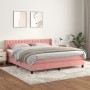 Cama box spring con colchón terciopelo rosa 180x200 cm de vidaXL, Camas y somieres - Ref: Foro24-3131158, Precio: 540,27 €, D...