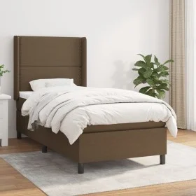 Boxspringbett mit dunkelbrauner Stoffmatratze 100x200 cm von vidaXL, Betten und Lattenroste - Ref: Foro24-3131332, Preis: 354...