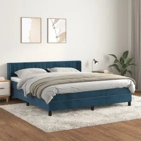 Boxspringbett mit dunkelblauer Samtmatratze 180x200 cm von vidaXL, Betten und Lattenroste - Ref: Foro24-3131097, Preis: 573,7...