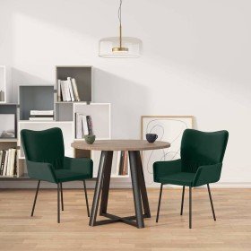 Sillas de comedor 2 unidades terciopelo verde oscuro en Sillas de comedor | Comprar online en Foru.es