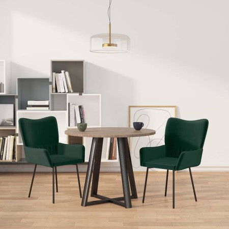 Sillas de comedor 2 unidades terciopelo verde oscuro en Sillas de comedor | Comprar online en Foru.es