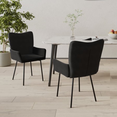 Sillas de comedor 2 unidades terciopelo negro en Sillas de comedor | Comprar online en Foru.es