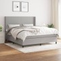 Cama box spring con colchón tela gris claro 160x200 cm de vidaXL, Camas y somieres - Ref: Foro24-3131281, Precio: 569,49 €, D...