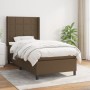 Cama box spring con colchón tela marrón oscuro 90x200 cm de vidaXL, Camas y somieres - Ref: Foro24-3131404, Precio: 359,14 €,...