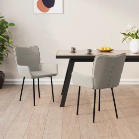 Sillas de comedor 2 unidades terciopelo gris claro en Sillas de comedor | Comprar online en Foru.es