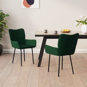 Sillas de comedor 2 unidades terciopelo verde oscuro en Sillas de comedor | Comprar online en Foru.es