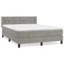Box spring bed with light gray velvet mattress 140x190 cm by vidaXL, Beds and slatted bases - Ref: Foro24-3131135, Price: 451...