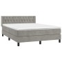Cama box spring con colchón terciopelo gris claro 140x190 cm de vidaXL, Camas y somieres - Ref: Foro24-3131135, Precio: 467,5...