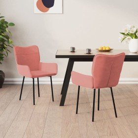 Sillas de comedor 2 unidades terciopelo rosa en Sillas de comedor | Comprar online en Foru.es