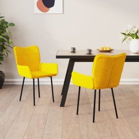 Sillas de comedor 2 unidades terciopelo amarillo en Sillas de comedor | Comprar online en Foru.es