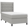 Cama box spring con colchón tela gris claro 90x200 cm de vidaXL, Camas y somieres - Ref: Foro24-3131641, Precio: 352,64 €, De...