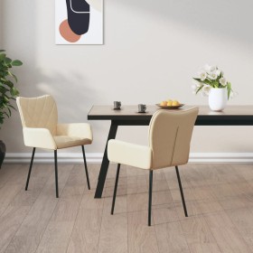 Sillas de comedor 2 unidades tela color crema en Sillas de comedor | Comprar online en Foru.es
