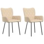 Sillas de comedor 2 unidades tela color crema en Sillas de comedor | Comprar online en Foru.es