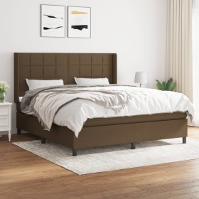 Cama box spring con colchón tela marrón oscuro 180x200 cm de vidaXL, Camas y somieres - Ref: Foro24-3131452, Precio: 630,52 €...