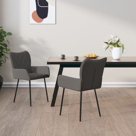 Sillas de comedor 2 unidades tela gris oscuro en Sillas de comedor | Comprar online en Foru.es