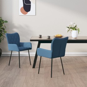 Sillas de comedor 2 unidades tela azul en Sillas de comedor | Comprar online en Foru.es