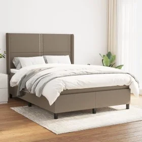 Box spring bed with taupe gray fabric mattress 140x200 cm by vidaXL, Beds and slatted bases - Ref: Foro24-3131357, Price: 506...