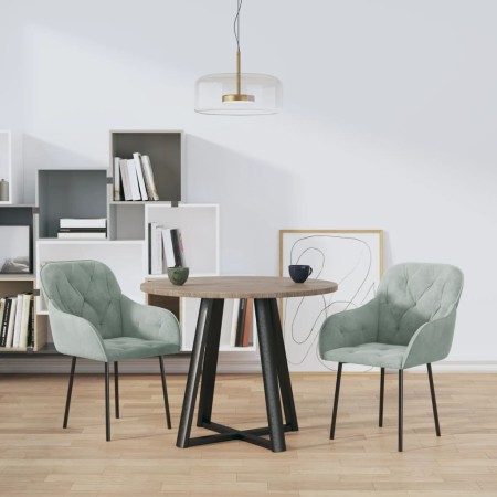 Sillas de comedor 2 unidades terciopelo gris claro en Sillas de comedor | Comprar online en Foru.es