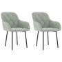 Sillas de comedor 2 unidades terciopelo gris claro en Sillas de comedor | Comprar online en Foru.es