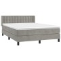 Cama box spring con colchón terciopelo gris claro 140x190 cm de vidaXL, Camas y somieres - Ref: Foro24-3131195, Precio: 469,4...