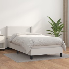 Cama box spring con colchón cuero sintético blanco 80x200 cm de vidaXL, Camas y somieres - Ref: Foro24-3130686, Precio: 316,3...