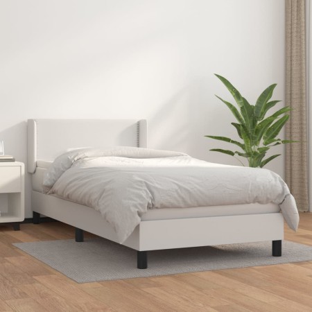 Cama box spring con colchón cuero sintético blanco 80x200 cm de vidaXL, Camas y somieres - Ref: Foro24-3130686, Precio: 316,3...