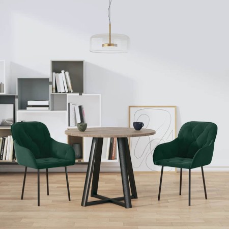 Sillas de comedor 2 unidades terciopelo verde oscuro en Sillas de comedor | Comprar online en Foru.es