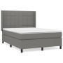 Cama box spring con colchón tela gris oscuro 140x190 cm de vidaXL, Camas y somieres - Ref: Foro24-3131426, Precio: 556,19 €, ...