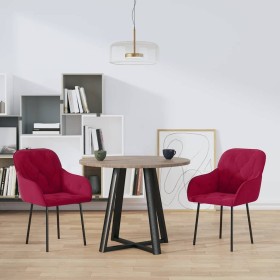 Sillas de comedor 2 unidades terciopelo rojo tinto en Sillas de comedor | Comprar online en Foru.es