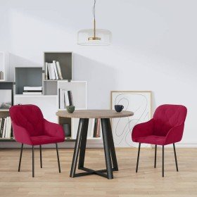 Sillas de comedor 2 unidades terciopelo rojo tinto en Sillas de comedor | Comprar online en Foru.es