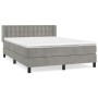 Cama box spring con colchón terciopelo gris claro 140x200 cm de vidaXL, Camas y somieres - Ref: Foro24-3131201, Precio: 469,2...