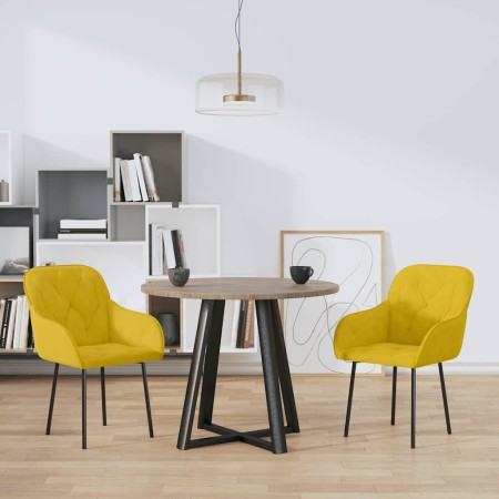 Sillas de comedor 2 unidades terciopelo amarillo en Sillas de comedor | Comprar online en Foru.es