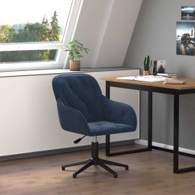 Silla de oficina giratoria terciopelo azul en Sillas de oficina | Comprar online en Foru.es