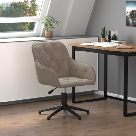 Silla de oficina giratoria de terciopelo gris claro en Sillas de oficina | Comprar online en Foru.es