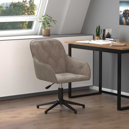 Silla de oficina giratoria de terciopelo gris claro en Sillas de oficina | Comprar online en Foru.es