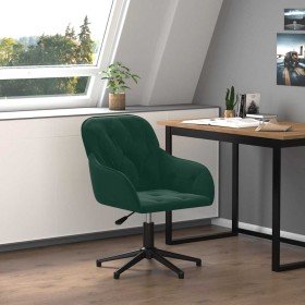 Silla de oficina giratoria de terciopelo verde oscuro en Sillas de oficina | Comprar online en Foru.es