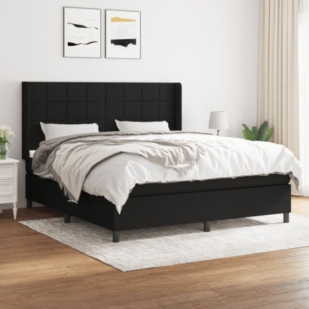 Cama box spring con colchón tela negro 180x200 cm de vidaXL, Camas y somieres - Ref: Foro24-3131451, Precio: 631,32 €, Descue...